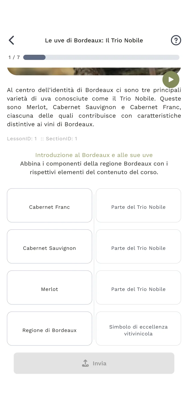 Lezione WineMind con domanda interattiva